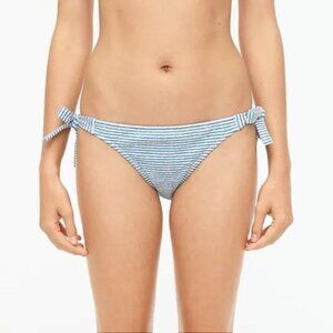 J. Crew | Side Tie Lowrider Bikini Bottom Faded Stripe Blue Preppy Nautical 3X